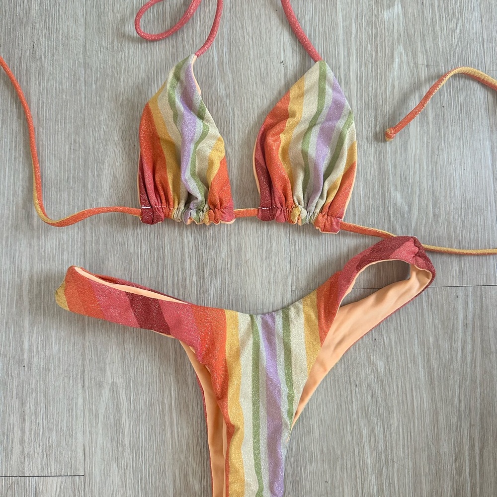 Striped Multicolor Bikini Set